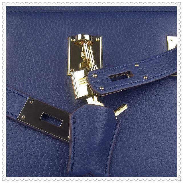 Hermes Jypsiere shoulder bag dark blue with gold hardware